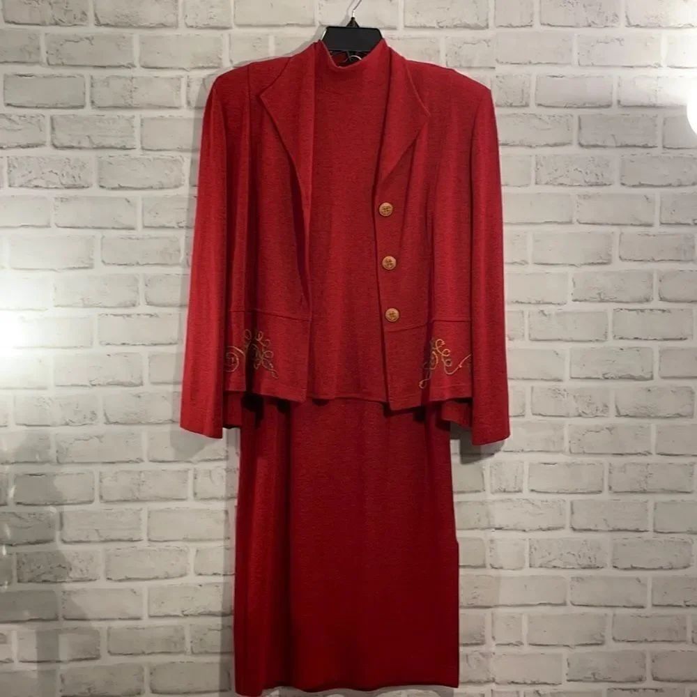 Howard Wolf Women’s 3 Piece Set Skirt Top Jacket Size Small Embroidered Fall